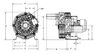 1040 Millibar (mbar) Rated Pressure and 100 Cubic Feet per Minute (ft³/min) Air Flow Regenerative Blower - 2