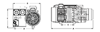 25.4 Inch (in) Dimension A Oil Lubricated Rotary Vane Vacuum Pump (RXA-63) - 2